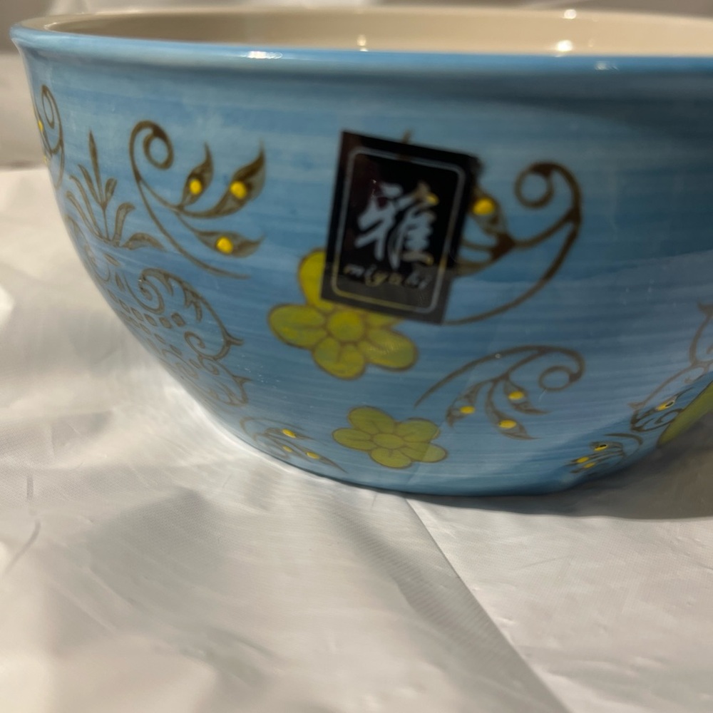 Artistic Blue Migabi hand painted Yokohama Ceramic Bowl